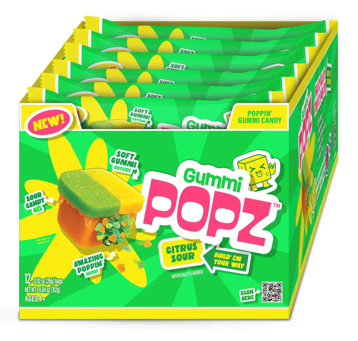 Gummi Popz Citrus Sour 26g (3pc) - Pack of 16
