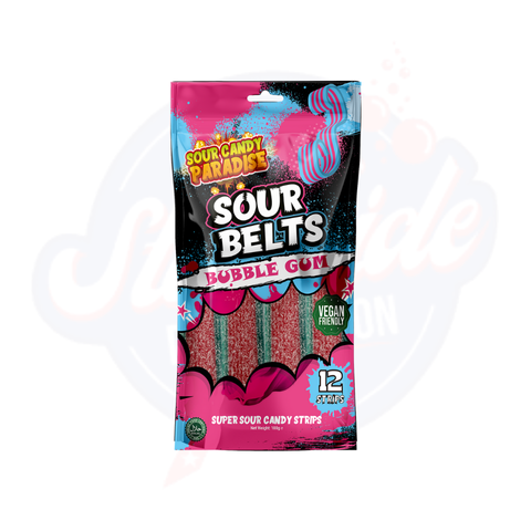 Candy Paradise Sour Belts Bubble Gum 100g - Pack of 12