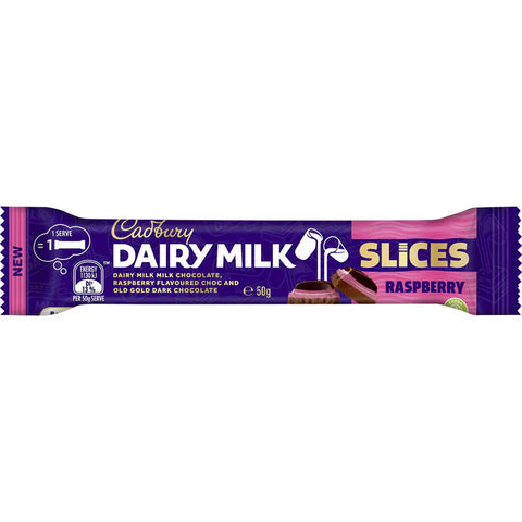 Cadbury Dairy Milk Raspberry Slice Bars 1.8oz/50g - Pack of 48
