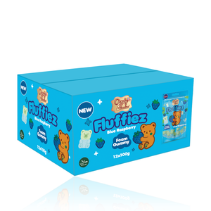Candy Paradise Fluffiez Blue Raspberry Foam Gummy 100g - Pack of 12