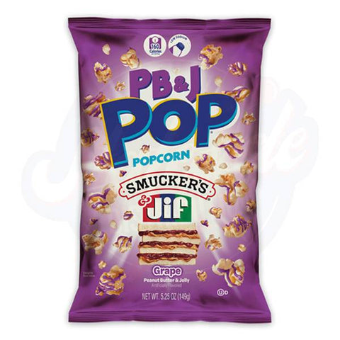 Front of Candy Pop Peanut Butter & Grape Popcorn 5.25oz
