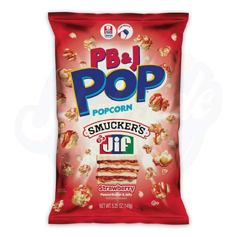 Front of Candy Pop Peanut Butter & Strawberry Popcorn 5.25oz