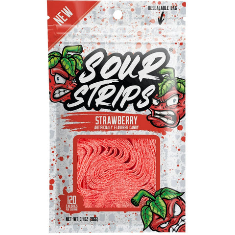 Sour Strips Strawberry 3.4oz/96g – Pack of 12