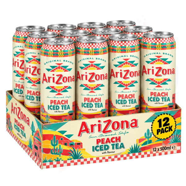 AriZona Iced Tea Peach 500ml (Can) - Pack of 12