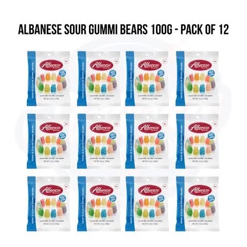 Albanese Sour Gummi Bears 100g - Pack of 12 - Stateside Distribution