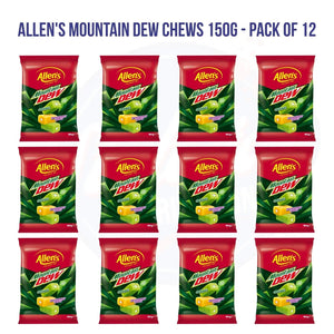 Allen's Mountain Dew Chews 150g - Pack of 12 - Stateside Distribution