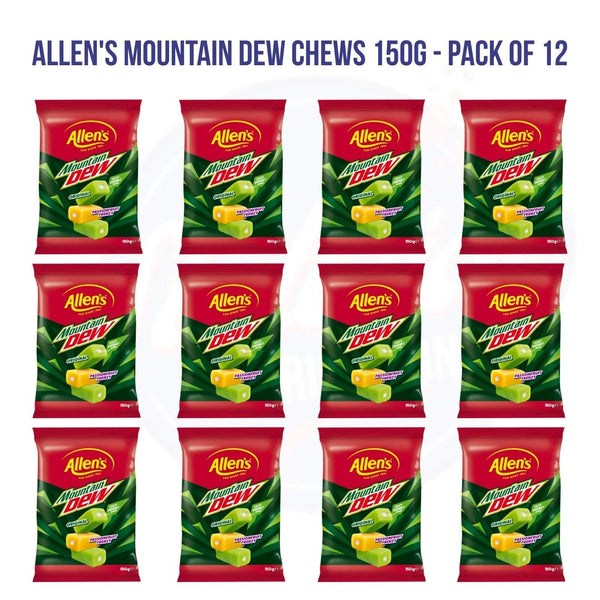 Allen's Mountain Dew Chews 150g - Pack of 12 - Stateside Distribution