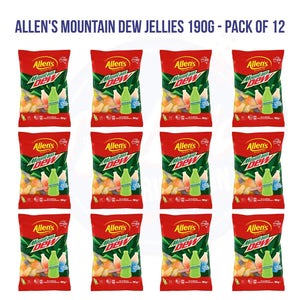 Allen's Mountain Dew Jellies 190g - Pack of 12 - Stateside Distribution