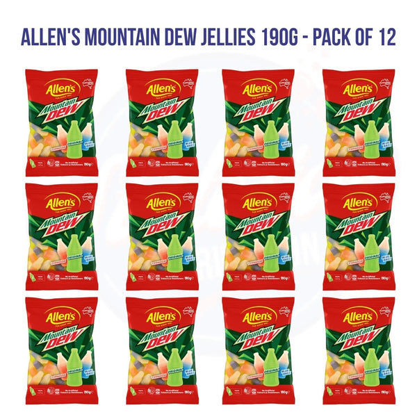 Allen's Mountain Dew Jellies 190g - Pack of 12 - Stateside Distribution