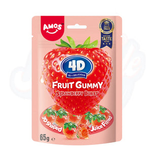 Amos 4D Fruit Strawberry Burst Peg Bag 65g - Pack of 12 - Stateside Distribution