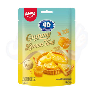 Amos 4D Gummy Lemon Tart 65g - Pack of 12 - Stateside Distribution