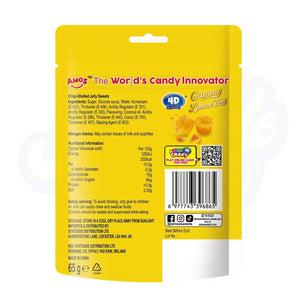 Amos 4D Gummy Lemon Tart 65g - Pack of 12 - Stateside Distribution