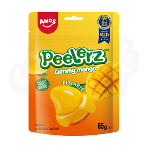 Amos Peelerz Gummy Mango Peg Bag 65g - Pack of 12 - Stateside Distribution