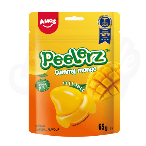 Amos Peelerz Gummy Mango Peg Bag 65g - Pack of 12 - Stateside Distribution