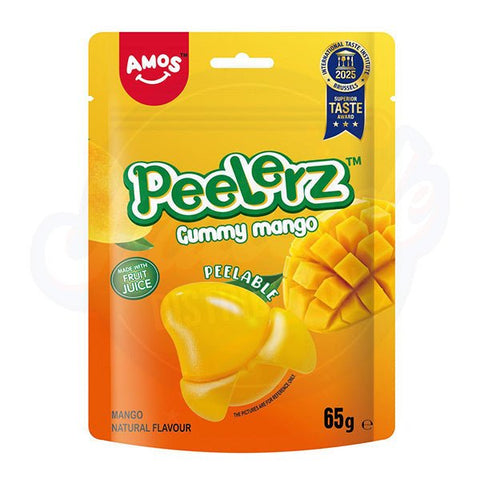 Amos Peelerz Gummy Mango Peg Bag 65g - Pack of 12 - Stateside Distribution