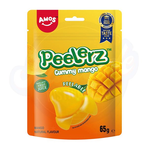 Amos Peelerz Gummy Mango Peg Bag 65g - Pack of 12 - Stateside Distribution