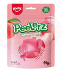 Amos Peelerz Gummy Peach Peg Bag 65g - Pack of 12 - Stateside Distribution