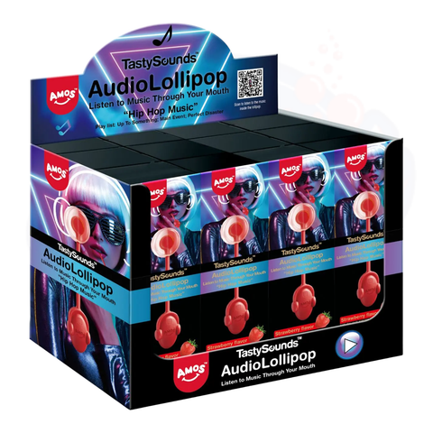 Amos TastySounds Strawberry 12g - Pack of 12 - Stateside Distribution