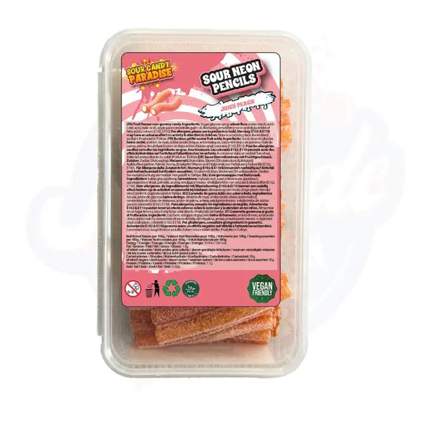 Sour Candy Paradise Neon Pencils Juicy Peach 1kg Tub - Pack of 12