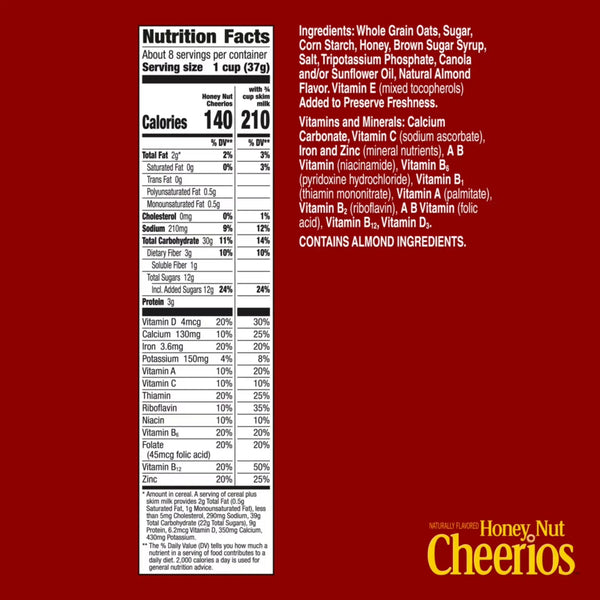 Cheerios Honey Nut Cereal 10.8oz/306g - Pack of 12