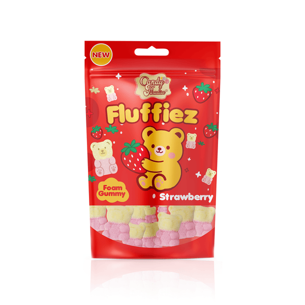Candy Paradise Fluffiez Strawberry Foam Gummy 100g - Pack of 12 - Stateside Distribution