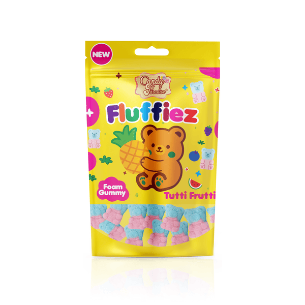 Candy Paradise Fluffiez Tutti Frutti Foam Gummy 100g - Pack of 12 - Stateside Distribution