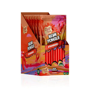 Candy Paradise Neon Pencils Strawberry 130g - Pack of 12 - Stateside Distribution