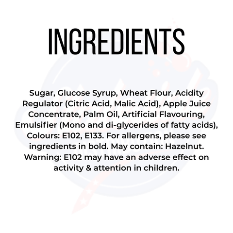 Candy Paradise Sour Belts Green Apple 100g - Pack of 12 - Stateside Distribution