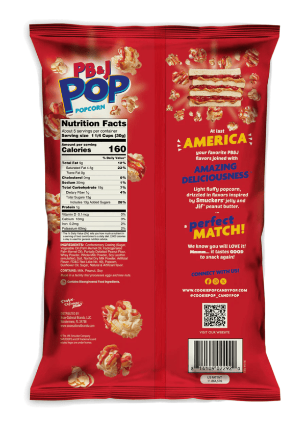 Candy Pop Peanut Butter & Strawberry 5.25oz/149g - Pack of 12 - Stateside Distribution