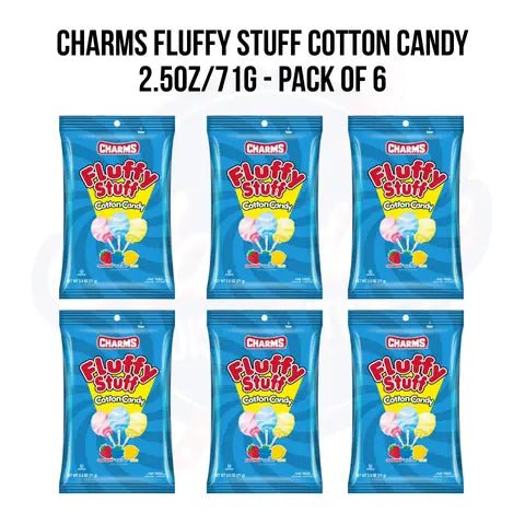 Charms Fluffy Stuff Cotton Candy 2.5oz/71g - Pack of 6 - Stateside Distribution
