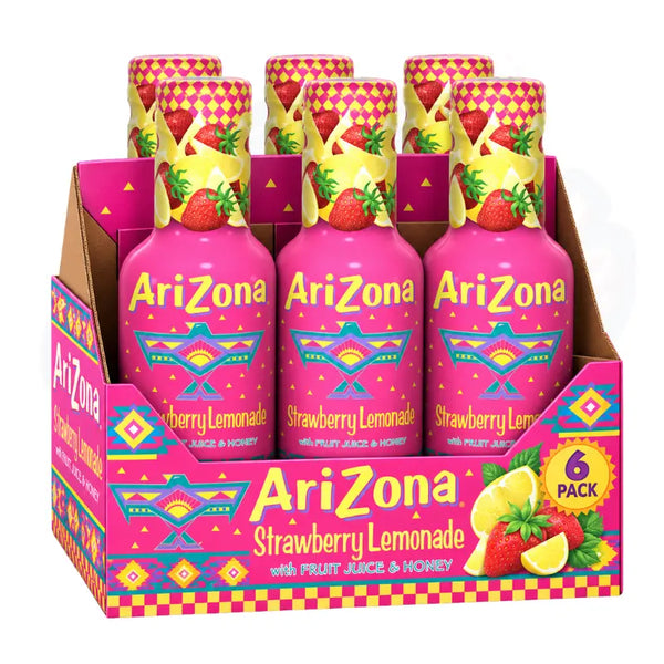 AriZona Strawberry Lemonade 500ml (Bottle) - Pack of 6