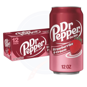 Dr Pepper Strawberry and Cream 12fl oz/355ml - Pack of 12 - Stateside Distribution