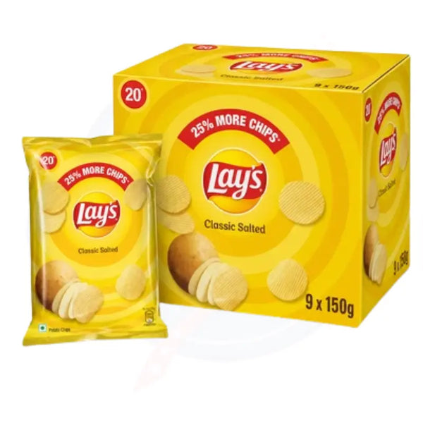 Lays Classic Salted 150g - Pack of 9