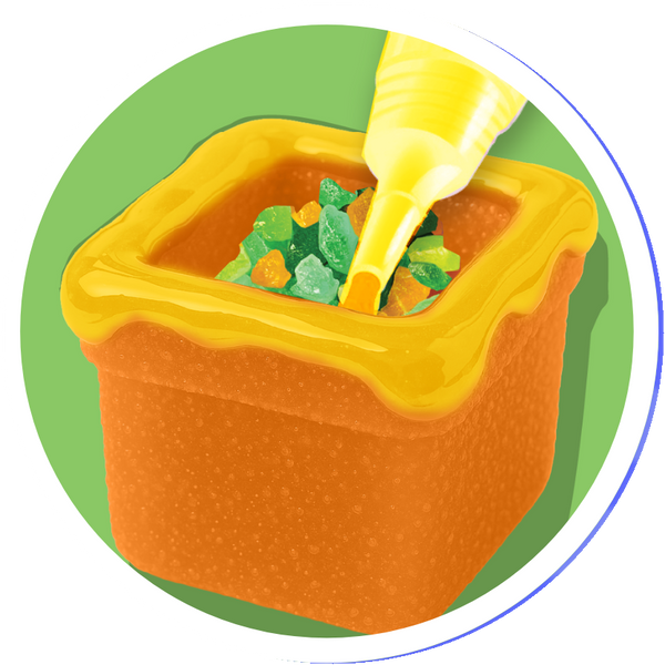 Gel It — candy gel being squeezed into the gummy cup