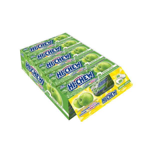 HI - chew Chewy Green Apple Candy 1.76oz/50g - pack of 15 - Stateside Distribution