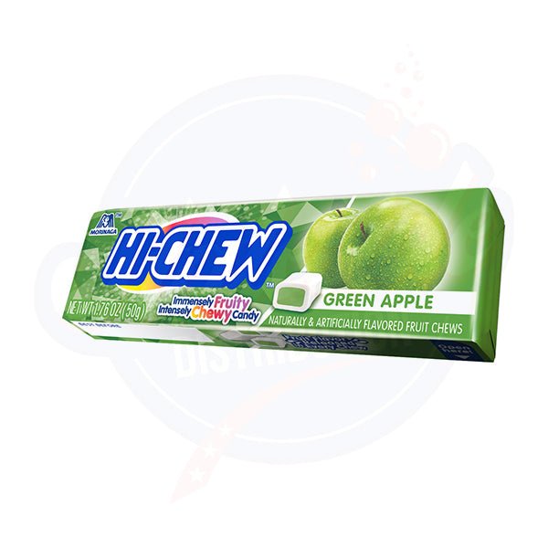 HI - chew Chewy Green Apple Candy 1.76oz/50g - pack of 15 - Stateside Distribution