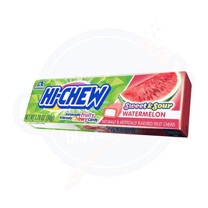 HI - chew Chewy Sweet & Sour Watermelon Candy 1.76oz/50g - pack of 15 - Stateside Distribution