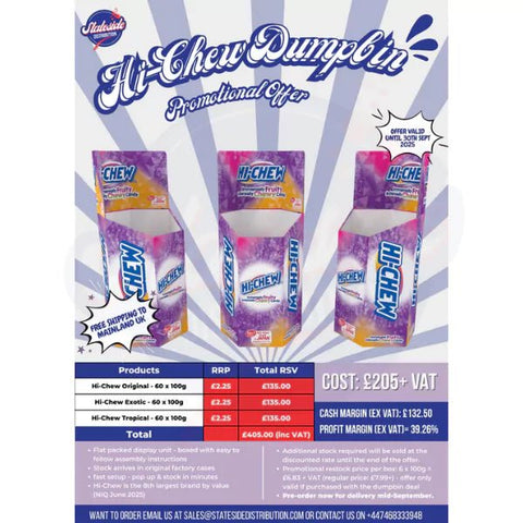 Hi - Chew Peg Bags Dumpbin/FSDU Offer - 180 Bags - Stateside Distribution