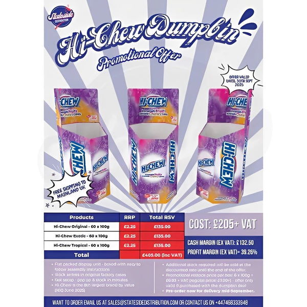 Hi - Chew Peg Bags Dumpbin/FSDU Offer - 180 Bags - Stateside Distribution