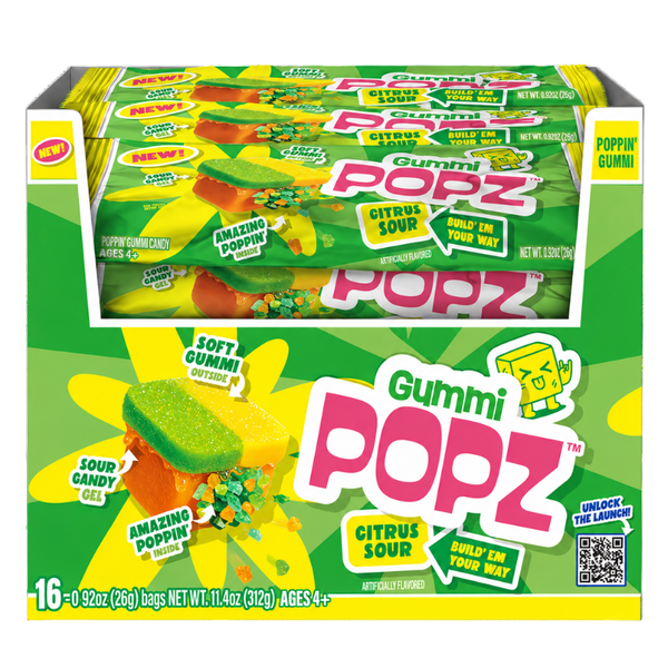 Gummi Popz Citrus Sour 26g (3pc) - Pack of 16