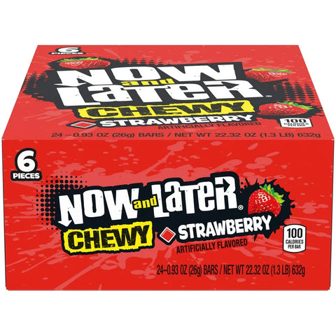 Now & Later Strawberry 0.93oz/26g - Pack of 24