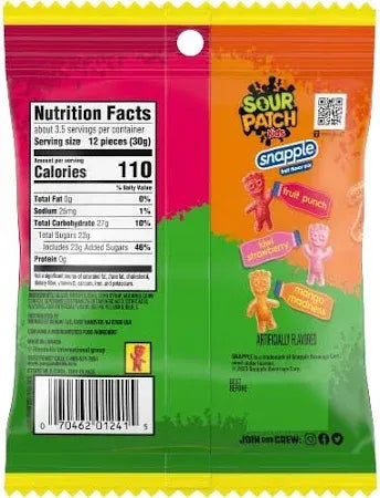 Sour Patch Snapple Peg Bag 3.61oz/102g - Pack of 12