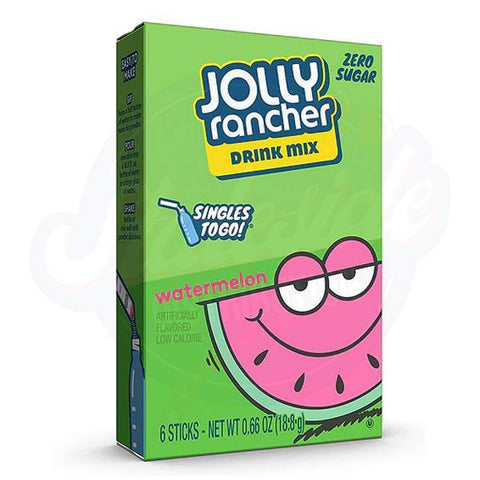Jolly Rancher Watermelon Drink Mix Singles To Go Powder 0.66oz/18.8g Pack of 6 - 12CT - Stateside Distribution