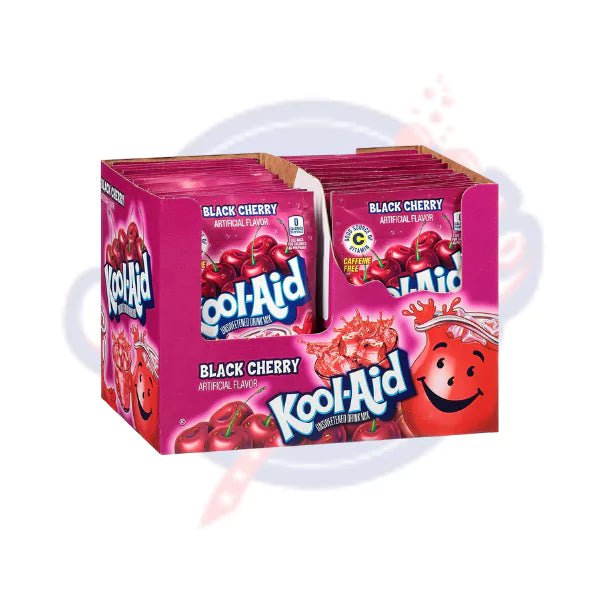 Kool - Aid Black Cherry Powder 0.13oz/3.6g - Pack of 48 - Stateside Distribution