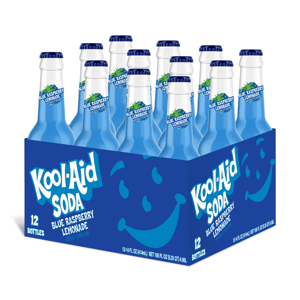 Kool Aid Blue Raspberry Lemonade Soda 355ml - Pack of 12 - Stateside Distribution