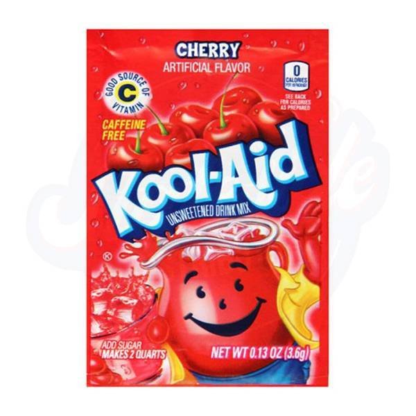 Kool - Aid Cherry Powder 0.13oz/3.6g - Pack of 48 - Stateside Distribution