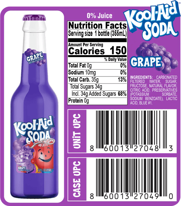 Kool Aid Grape Soda 355ml - Pack of 12 - Stateside Distribution