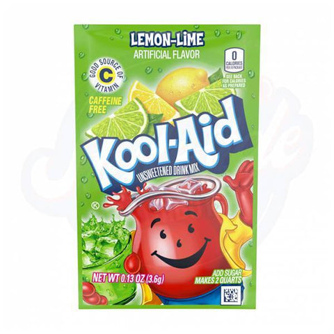 Kool - Aid Lemon Lime Powder 0.13oz/3.6g - Pack of 48 - Stateside Distribution