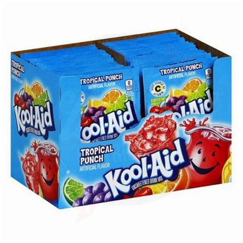 Kool - Aid Tropical Punch Powder 0.16oz/4.5g - Pack of 48 - Stateside Distribution