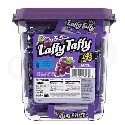 Laffy Taffy Jar Grape 0.34oz/9.6g - Jar of 145 (BBD: 02/2025) - Stateside Distribution